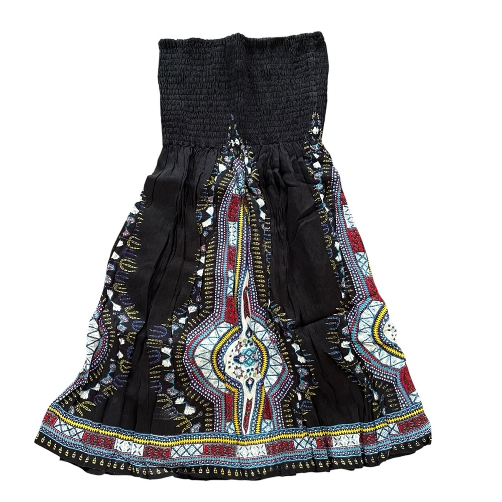 Lysse Strapless Black and Multicolor Dress